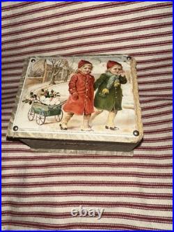 Antique German Victorian Lithograph Children's Sewing Box