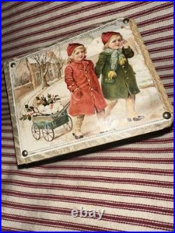 Antique German Victorian Lithograph Children's Sewing Box