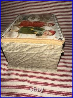 Antique German Victorian Lithograph Children's Sewing Box Antique German Victorian Lithograph Children's Sewing Box