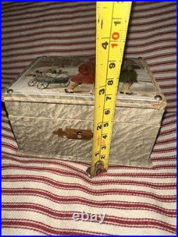 Antique German Victorian Lithograph Children's Sewing Box