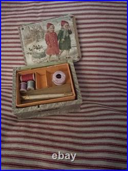 Antique German Victorian Lithograph Children's Sewing Box