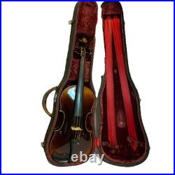 Antique German Violin 4/4 Guarnerius Copy with Vintage Hard Case Flame Maple Nice