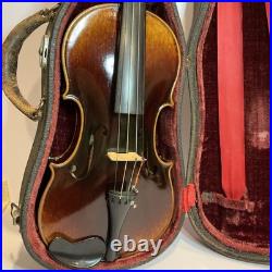 Antique German Violin 4/4 Guarnerius Copy with Vintage Hard Case Flame Maple Nice