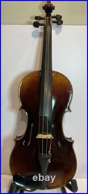Antique German Violin 4/4 Guarnerius Copy with Vintage Hard Case Flame Maple Nice