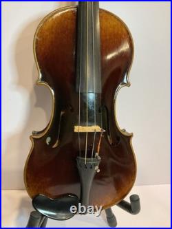 Antique German Violin 4/4 Guarnerius Copy with Vintage Hard Case Flame Maple Nice