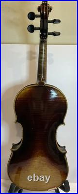Antique German Violin 4/4 Guarnerius Copy with Vintage Hard Case Flame Maple Nice