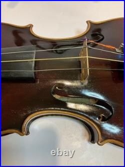 Antique German Violin 4/4 Guarnerius Copy with Vintage Hard Case Flame Maple Nice