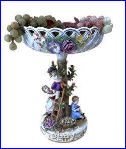 Antique German Von Schierholz Porcelain Centerpiece GREAT CONDITION w Fruit Antique German Von Schierholz Porcelain Centerpiece GREAT CONDITION w Fruit