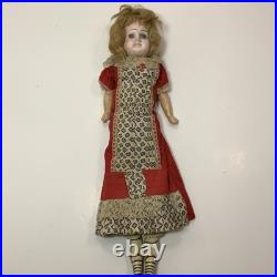 Antique German Wax Paper Mache 22 Doll with Glass Eyes