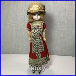 Antique German Wax Paper Mache 22 Doll with Glass Eyes