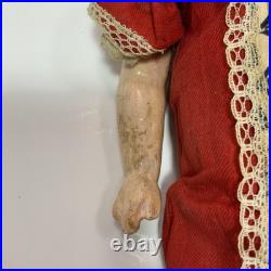 Antique German Wax Paper Mache 22 Doll with Glass Eyes