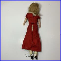 Antique German Wax Paper Mache 22 Doll with Glass Eyes