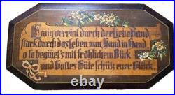 Antique German Wedding Blessing Wood Plaque Hermann van der Woude Oberstein
