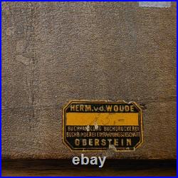 Antique German Wedding Blessing Wood Plaque Hermann van der Woude Oberstein