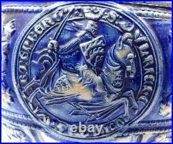 Antique German Westerwald Art Pottery Ewer, c1900 Salt Glaze Detailed 14