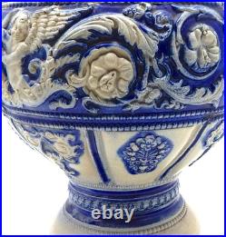 Antique German Westerwald Art Pottery Ewer, c1900 Salt Glaze Detailed 14