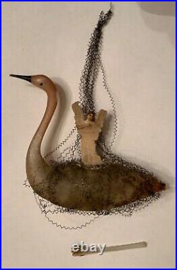 Antique German Wire Wrapped Swan Victorian Christmas Ornament 1880-1910