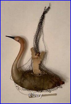Antique German Wire Wrapped Swan Victorian Christmas Ornament 1880-1910