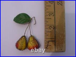 Antique German Wired Cotton Pears Ornament