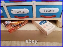 Antique German Wood toy miniature Kitchen, Shop Store With 25+ Accessories