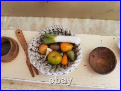 Antique German Wood toy miniature Kitchen, Shop Store With 25+ Accessories