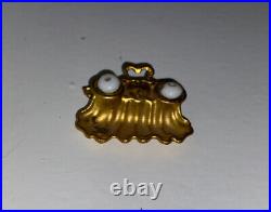 Antique German doll house miniature ormolu Double Inkwell