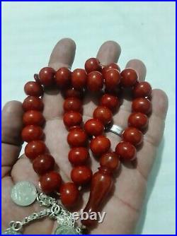 Antique German genuine Faturan veins damari Prayer beads 65