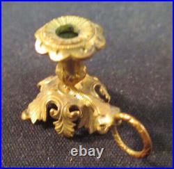 Antique German miniature dollhouse ormolu Decorative finger candle