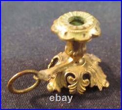 Antique German miniature dollhouse ormolu Decorative finger candle