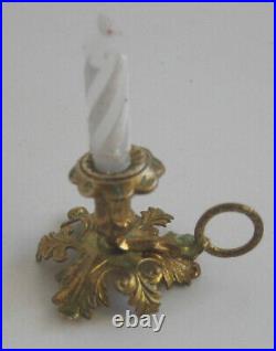 Antique German miniature dollhouse ormolu Decorative finger candle