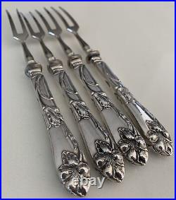 Antique German silver art nouveau jugendstil meat forks excellent