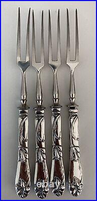 Antique German silver art nouveau jugendstil meat forks excellent