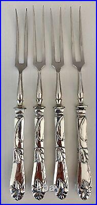 Antique German silver art nouveau jugendstil meat forks excellent