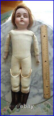 Antique Germany Bisque Doll with Kid Leather Body