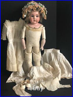 Antique Germany Kestner 30 Doll Bisque Head Kid Leather Body Marked Dept 154 6