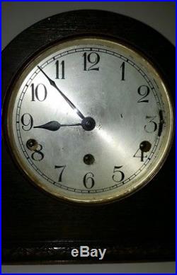 Antique Haller Mantel Clock German Double Chime Westminster Carved Wooden VTG