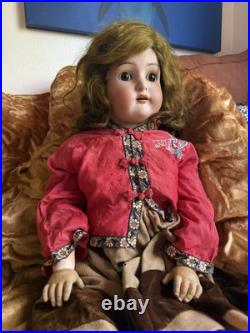 Antique Handwerck Halbig German Bisque Doll 28? Vintage Mohair Wig Sleep Eyes