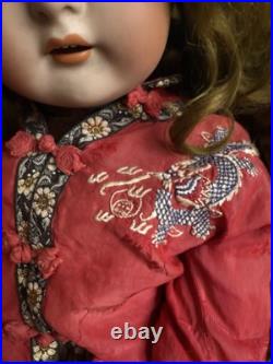 Antique Handwerck Halbig German Bisque Doll 28? Vintage Mohair Wig Sleep Eyes