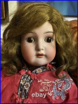 Antique Handwerck Halbig German Bisque Doll 28? Vintage Mohair Wig Sleep Eyes