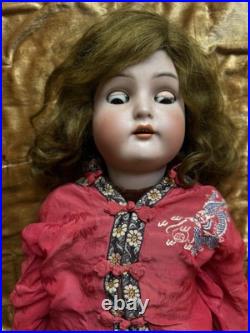 Antique Handwerck Halbig German Bisque Doll 28? Vintage Mohair Wig Sleep Eyes