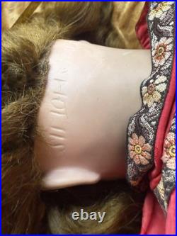 Antique Handwerck Halbig German Bisque Doll 28? Vintage Mohair Wig Sleep Eyes