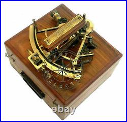 Antique Heavy German Working Sextant 8 Marine Nautical Collectible W Wooden Box