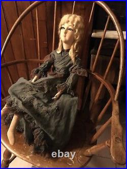Antique Heubach Kopplesdorf German Doll Mold #250 4 21 Tall Human Hair Wig