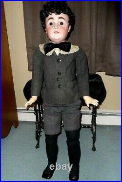 Antique Huge Lifesize 41 Kestner Bisque Boy Doll in Victorian / Edwardian Suit