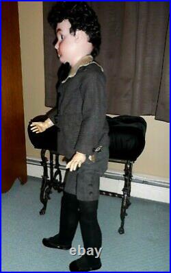 Antique Huge Lifesize 41 Kestner Bisque Boy Doll in Victorian / Edwardian Suit