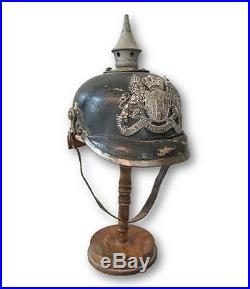 Antique Imperial German Bavarian / Bayvern Pickelhaube Helmet, Vintage WWI