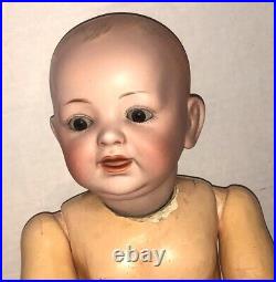 Antique JDK Kestner Character Toddler Boy Doll German 17 in Bisque Dome-Head