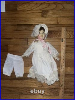 Antique JDK Kestner German Musical Doll #237 Girl White Dress Porcelain