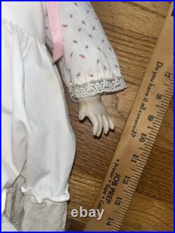 Antique JDK Kestner German Musical Doll #237 Girl White Dress Porcelain
