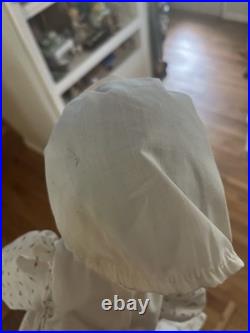 Antique JDK Kestner German Musical Doll #237 Girl White Dress Porcelain